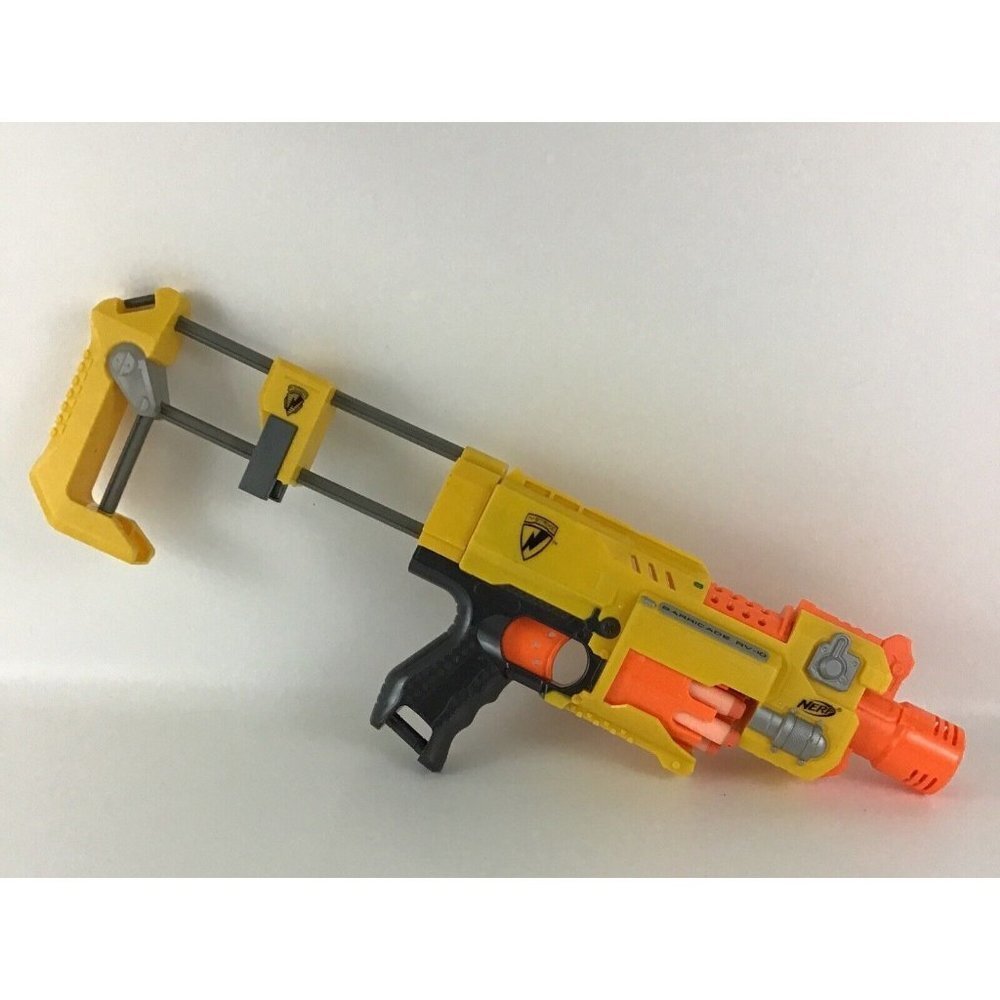 Nerf N-Strike Barricade RV-10 Soft Dart Blaster Gun w Darts Lot 2009 Hasbro Toy